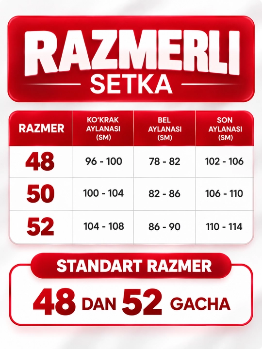 Ayollar uchun sportivkali va uzun yubkali dvoyka, razmer standart 48–52