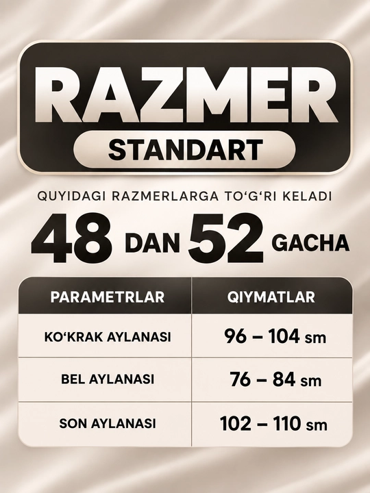 Ayollar uchun sportivkali va uzun yubkali dvoyka, razmer standart 48–52