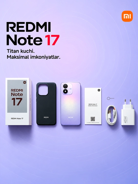 Xiaomi Redmi Note 17 4G smartfoni, 8/256 GB, 7700 mAh, 45 Vt, 6.99″ 120 Gts