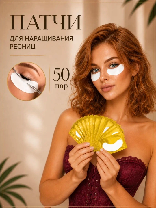 Патчи для наращивания ресниц гидрогелиевые Lashop, 50 пар - 