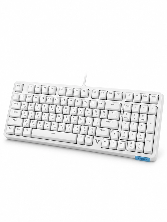 V500PRO-98 White mexanik geymer klaviaturasi, RGB, 98 tugma, USB Type-C, oq