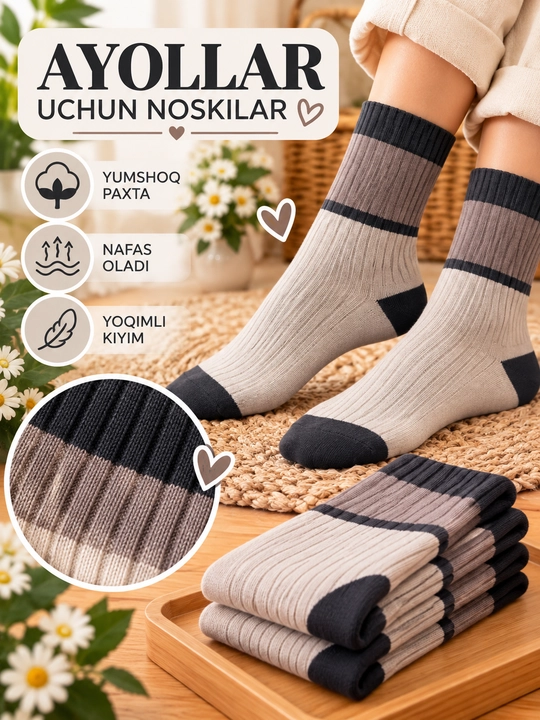 Ayollar uchun sifatli va zamonaviy paypoqlar - 