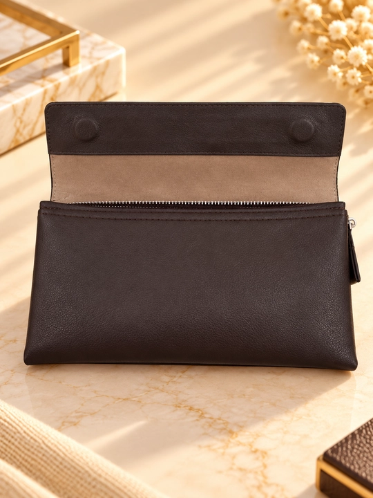 Мужской клатч Xinyakangro 15×20 см, экокожа, чёрный и коричневый