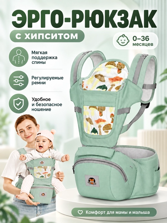 Эргорюкзак-кенгуру для новорожденных и малышей, слинг-переноска 4 в 1