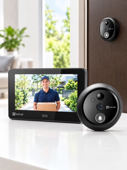 EZVIZ HP4 умный дверной глазок 1080P, Wi-Fi, 155°, экран 4.3" - 