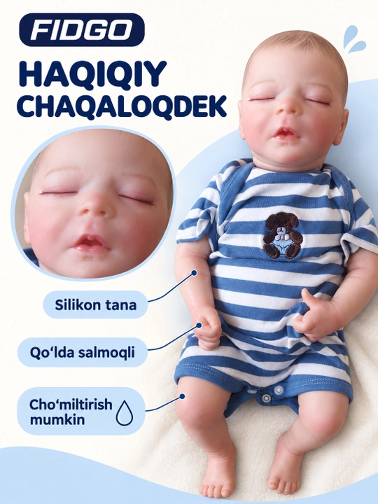 Силиконовая кукла FIDGO Reborn в одежде, подарочная упаковка