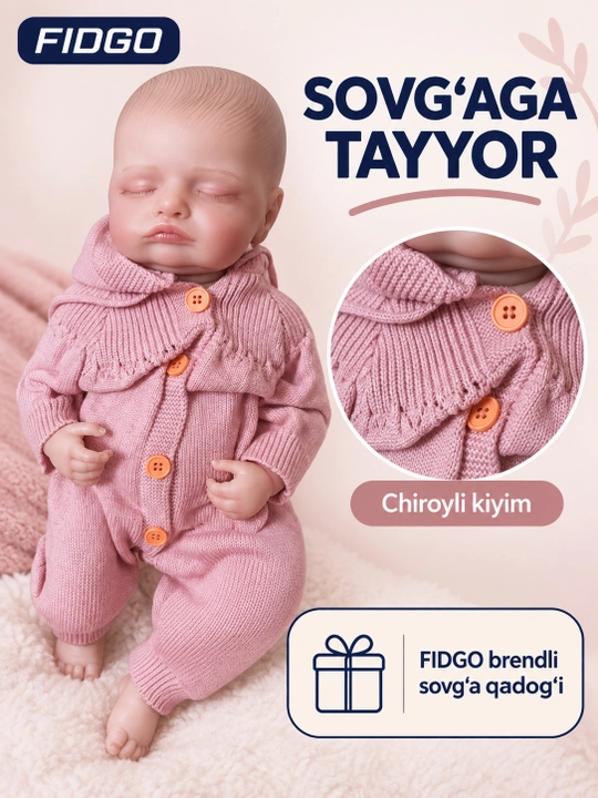 Силиконовая кукла FIDGO Reborn в одежде, подарочная упаковка