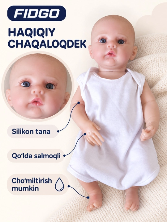 Силиконовая кукла FIDGO Reborn в одежде, подарочная упаковка