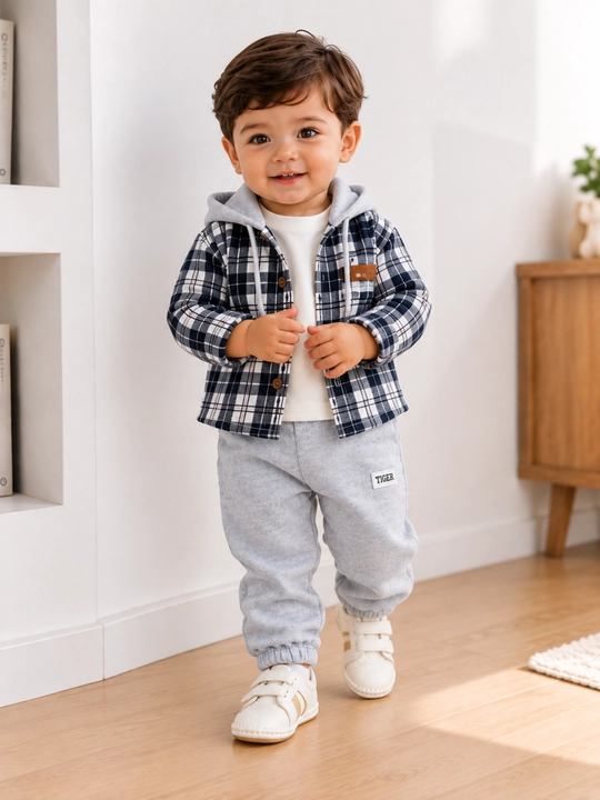 1 yosh bola uchun 2 qismli nachosli koynak va shalvar  komplekt qalin mehli koylak