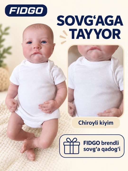 Силиконовая кукла FIDGO Reborn в одежде, подарочная упаковка