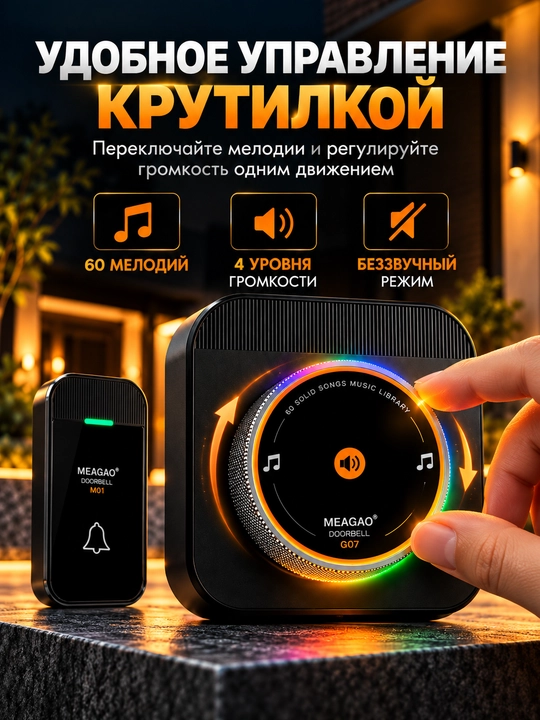 Simsiz eshik jiringlagichi, radio antenna, uy uchun bezak, kabelsiz