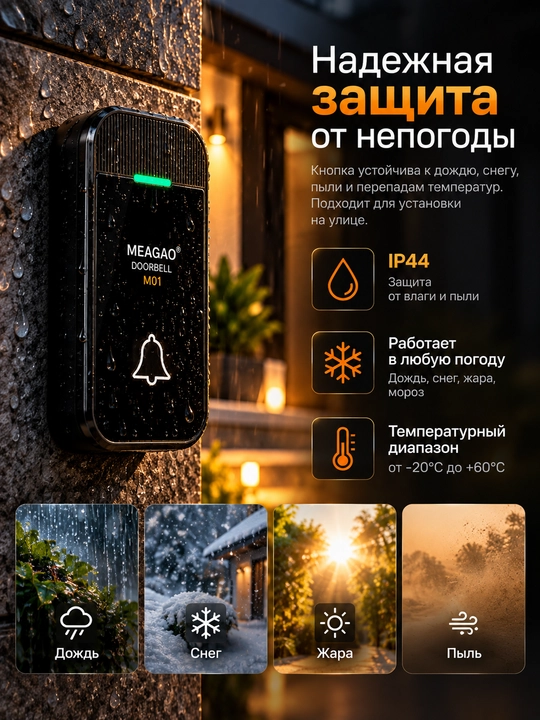 Simsiz eshik jiringlagichi, radio antenna, uy uchun bezak, kabelsiz