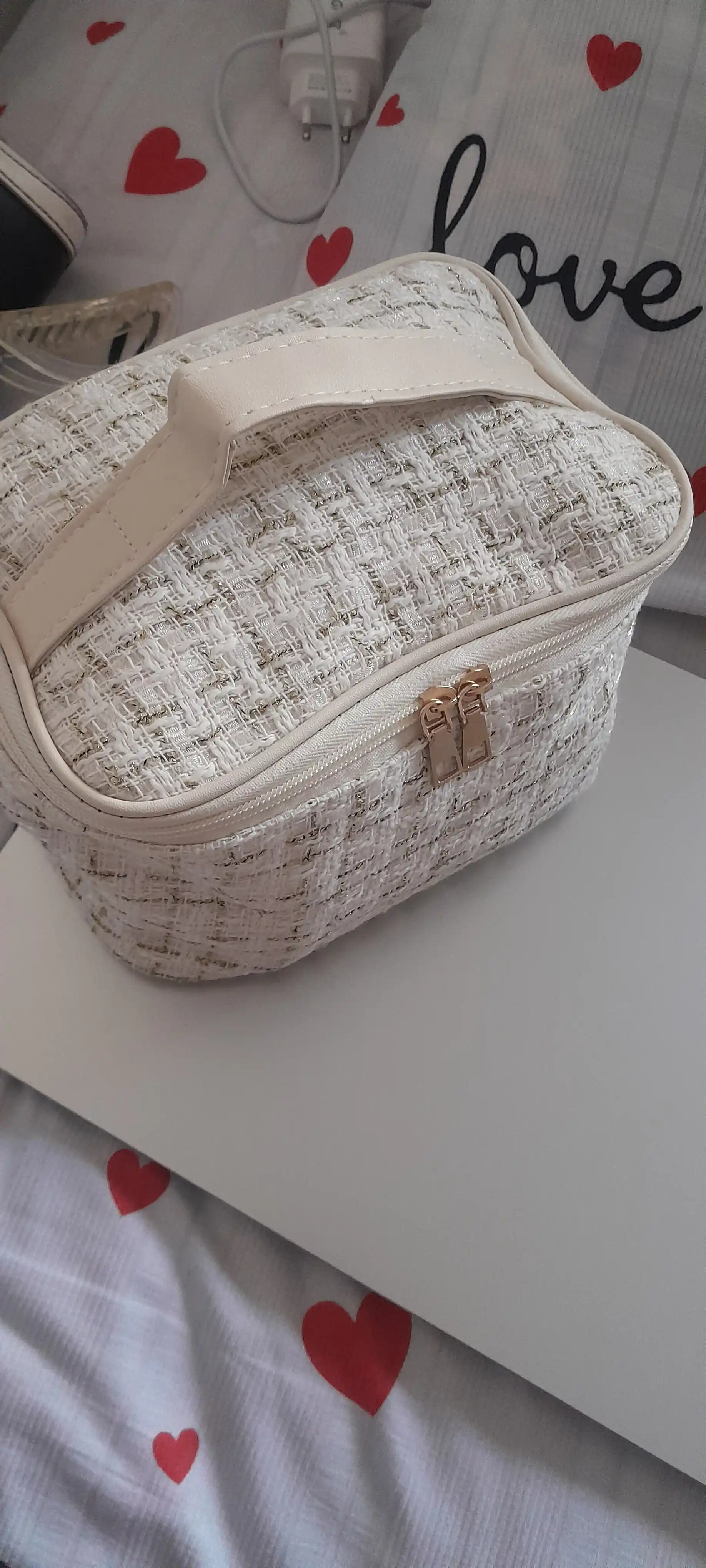 Ayollar uchun kosmetik sumka, kosmetika organizatori, tutqichli, katta sig'imli