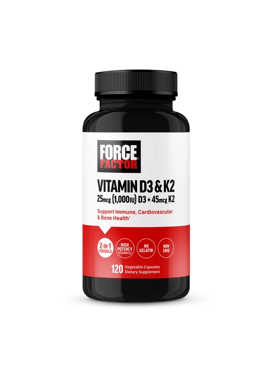 Force Factor Витамин Д3 (1000 МЕ) и К2 (45 мкг), 120 капсул - 