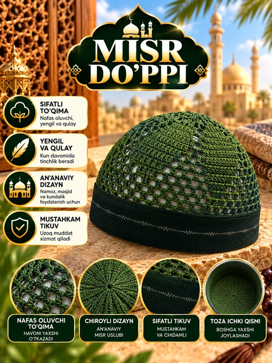 Misr do'ppi,to'qilgan doppilar,erkaklar doppisi - 