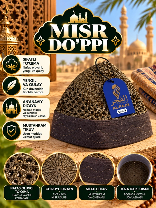 Misr do'ppi,to'qilgan doppilar,erkaklar doppisi - 