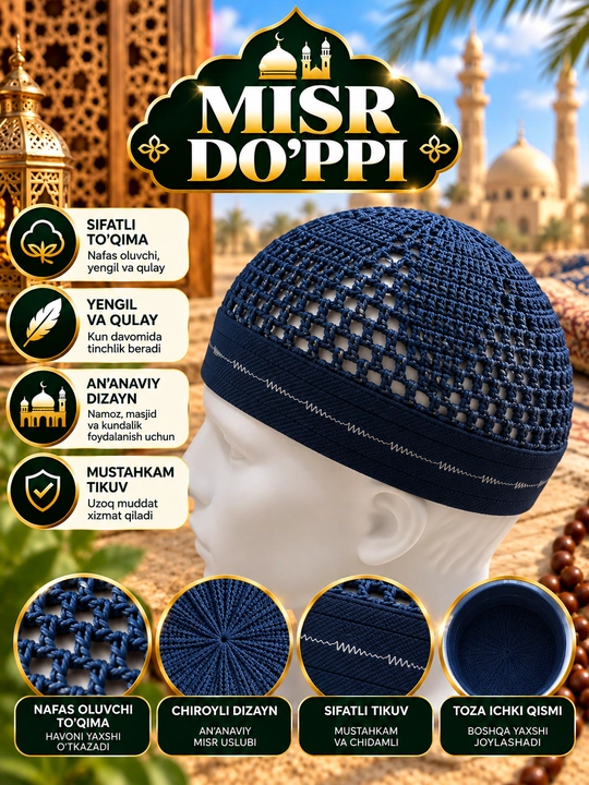 Misr do'ppi,to'qilgan doppilar,erkaklar doppisi - 