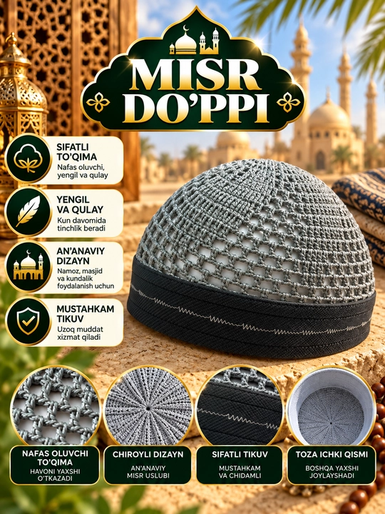Misr do'ppi,to'qilgan doppilar,erkaklar doppisi - 
