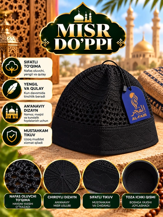 Misr do'ppi,to'qilgan doppilar,erkaklar doppisi - 