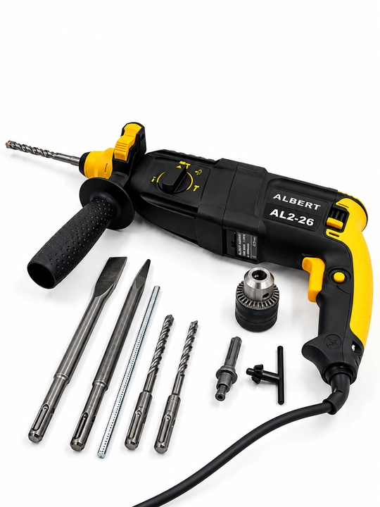 Perforator 28 mm, 800 Vt, 3 rejimli, SDS-Plus, burg‘ulash va zarbali burg‘ulash uchun - 