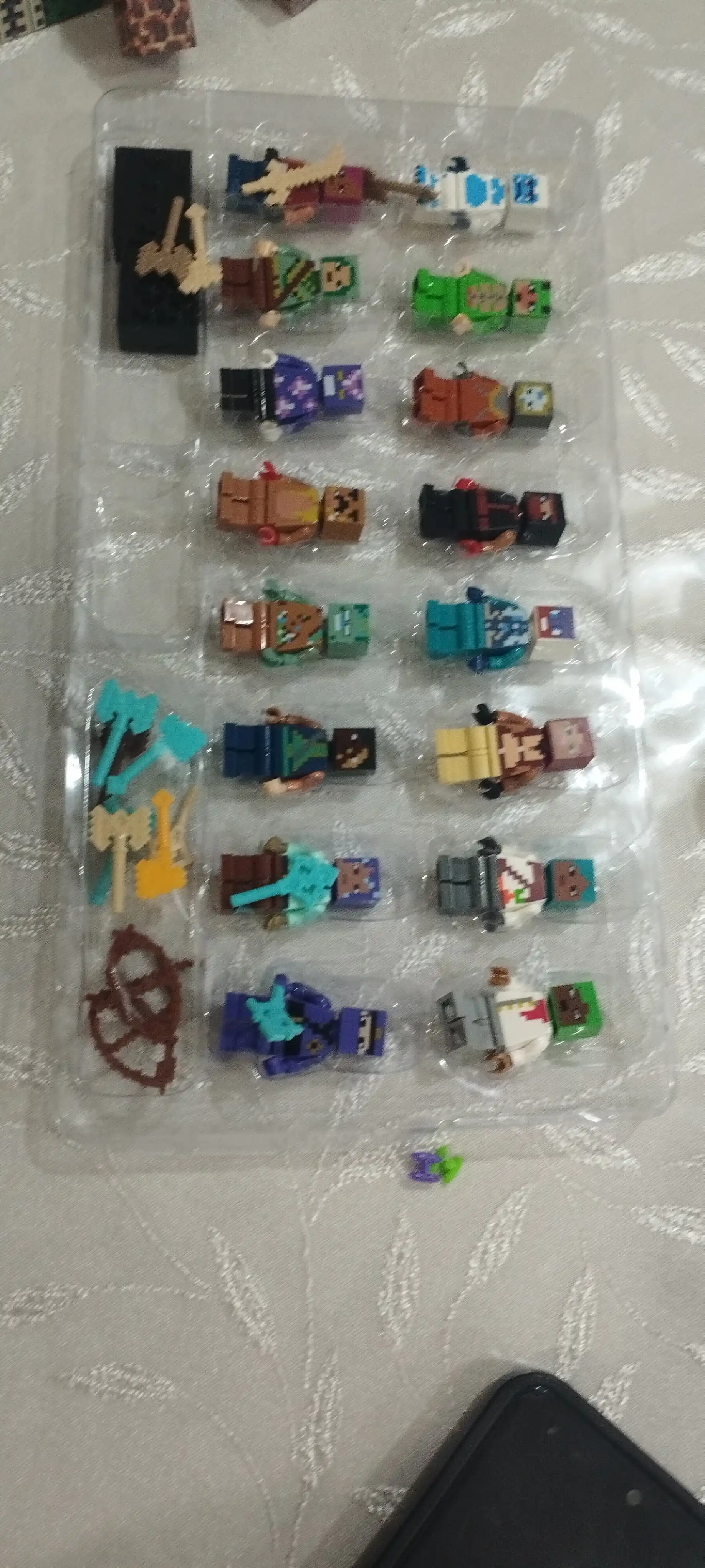 Minecraft figuralar to'plami 16 dona Maynkraft o'yinchoq lego mos aksesuar nabor