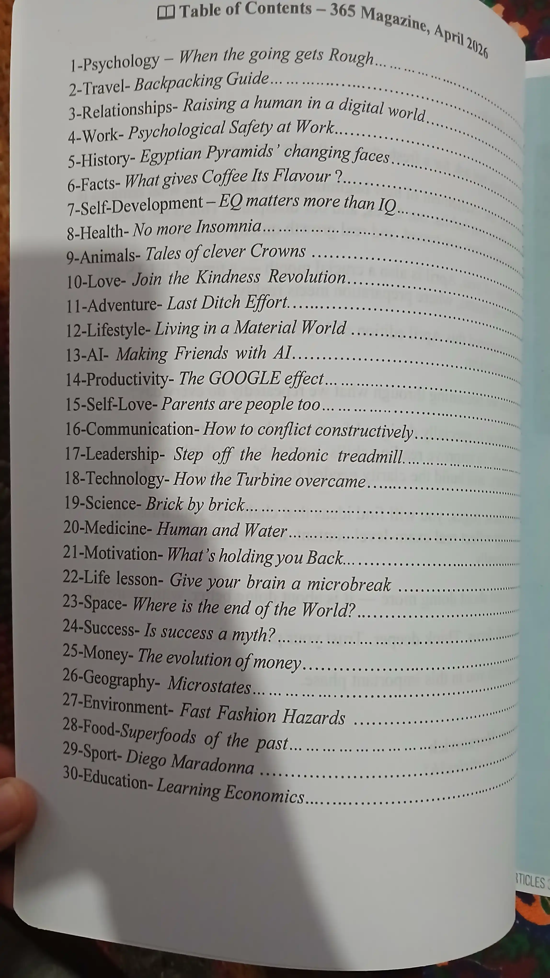 365 Magazine - Study - ARTICLE BOOK
