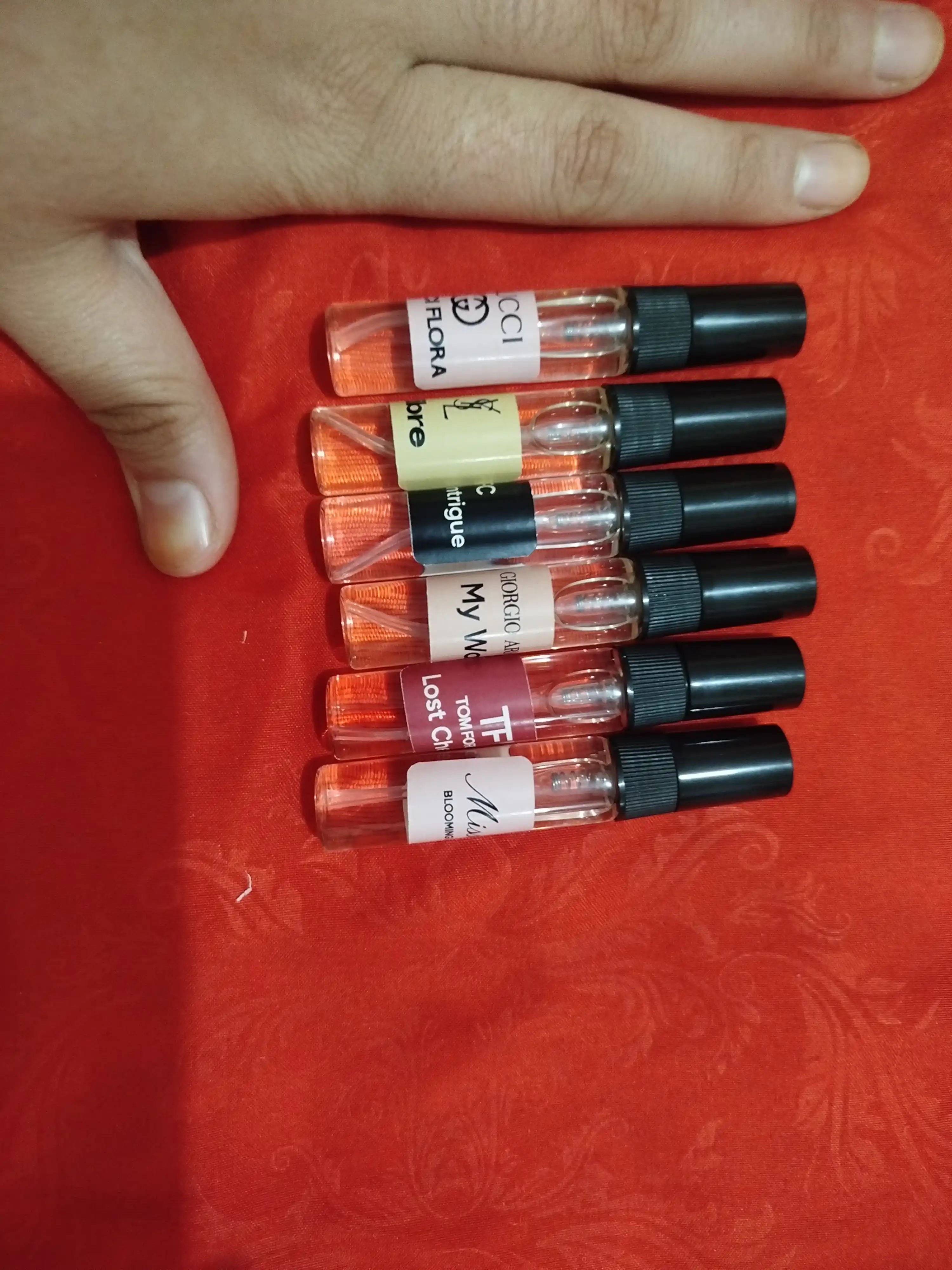 Набор духов для женщин Gucci Flora, Miss Dior, Devil's Intrigue, Libre, Lost Cherry, 6 в 1