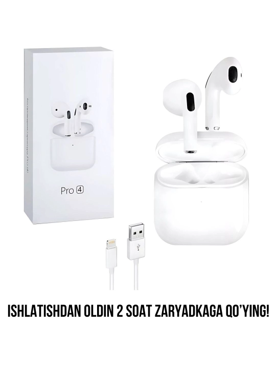 Simsiz quloqchinlar Pods 4, iPhone va Android uchun naushniklar