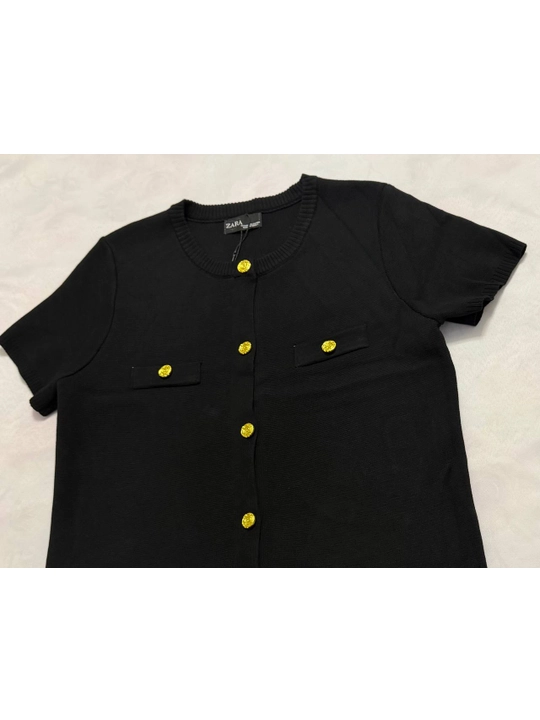 Американка женская, с коротким рукавом, вязаная стиль zara, базовая кофточка, повседневная