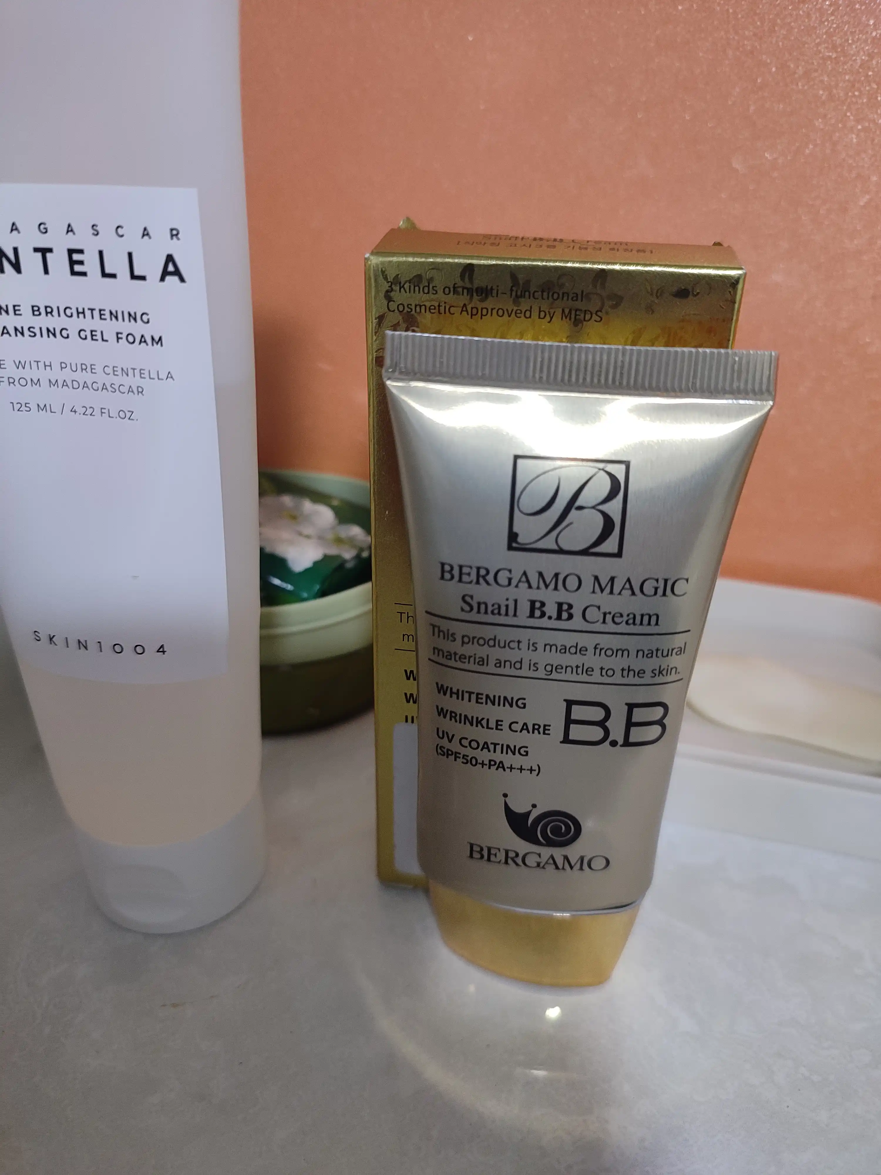 Тональный крем для лица Bergamo CROME SNAIL BB SPF50, многофункциональный отбеливающий, 50