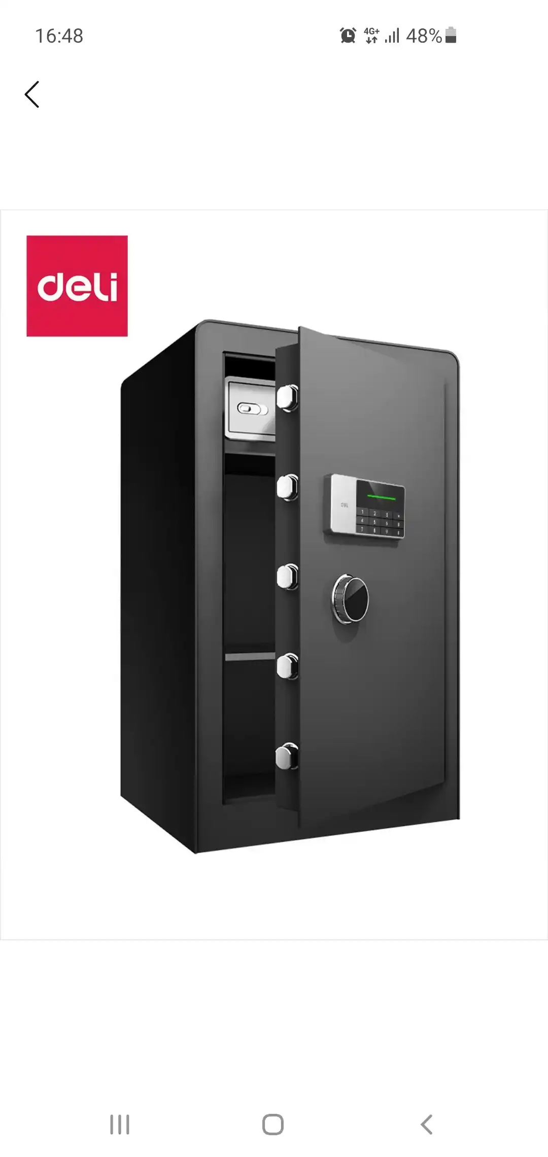 Сейф ET553 Deli 800*480*420мм, электронный код + ключ, черный, 49 кг
