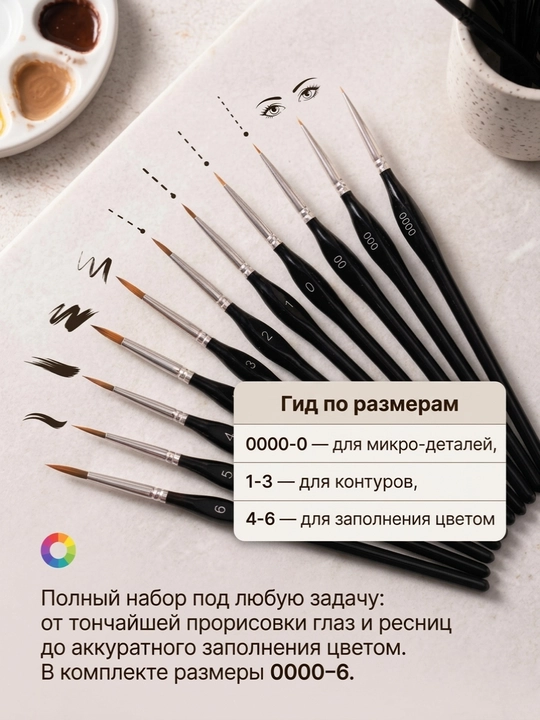 Набор художественных кистей для рисования