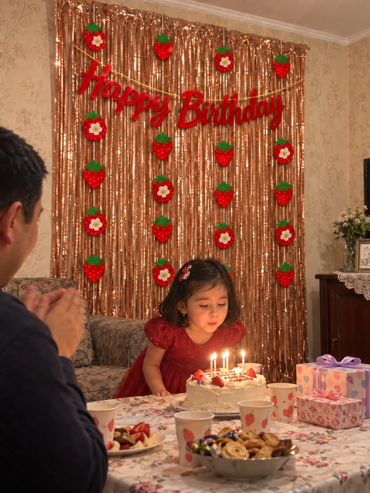 Набор украшений на день рождения: дождик, надпись Happy Birthday и подвесной декор