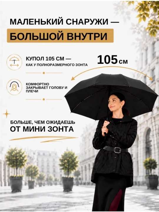 Mini soyabon sifatli, 10-12 ta spitsa va suv o‘tkazmaydigan g‘ilof bilan