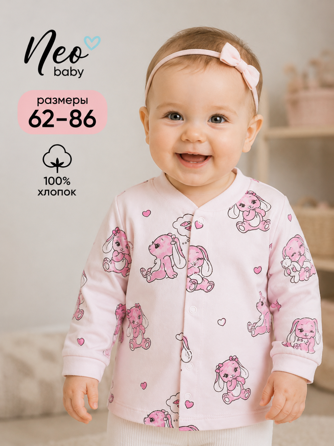 Qizlar koftachasi, Neo baby, 100% paxta - 