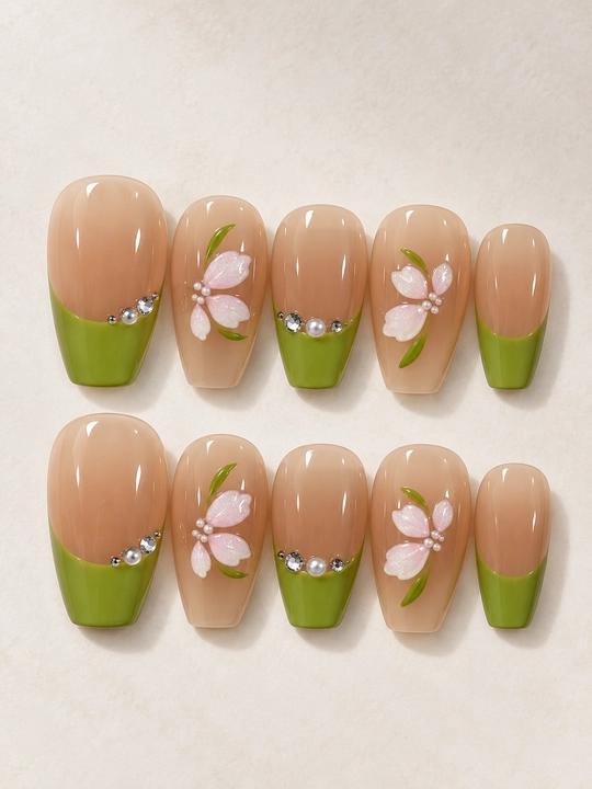 Sun’iy tirnoqlar press on nails manikyur dizaynli yopishtiriladigan tirnoq - 