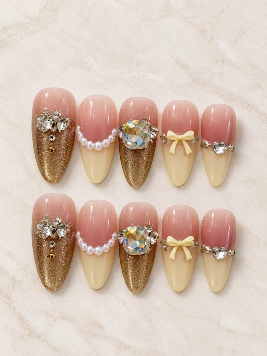 Sun’iy tirnoqlar press on nails manikyur dizaynli yopishtiriladigan tirnoq