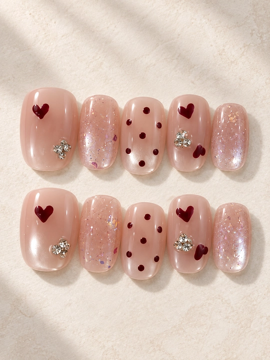 Sun’iy tirnoqlar press on nails manikyur dizaynli yopishtiriladigan tirnoq