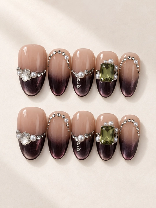 Sun’iy tirnoqlar press on nails manikyur dizaynli yopishtiriladigan tirnoq - 