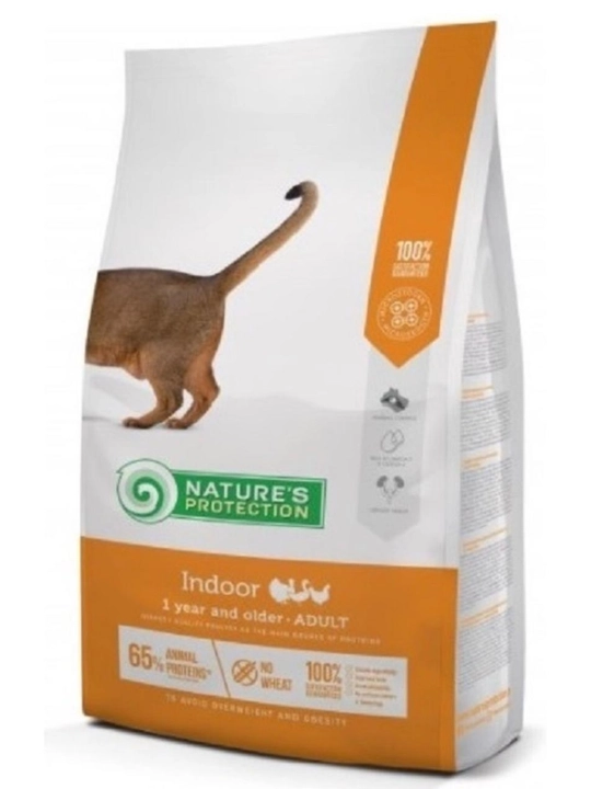 Nature's Protection Indoor Корм сухой для кошек живущих в помещении , птица, 1кг , весовой
