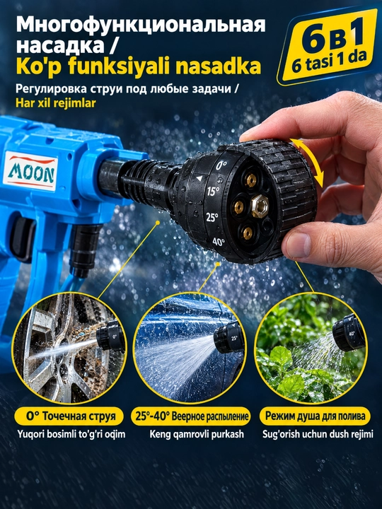 Avtomobil yuvish, 2 ta akkumulyator va yozgi turar joy uchun ko'pikli vosita,simsiz 48V