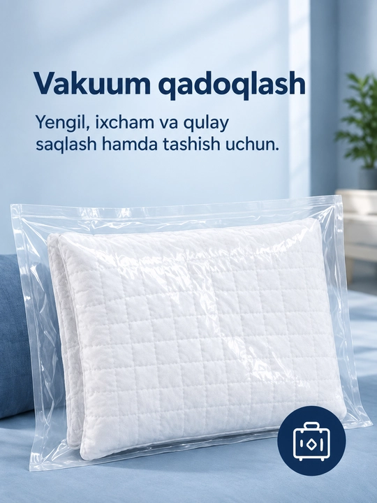 Ortopedik yostiq 2 dona, bo'yin og'rig'iga qarshi, gipoallergen, yumshoq 50x70