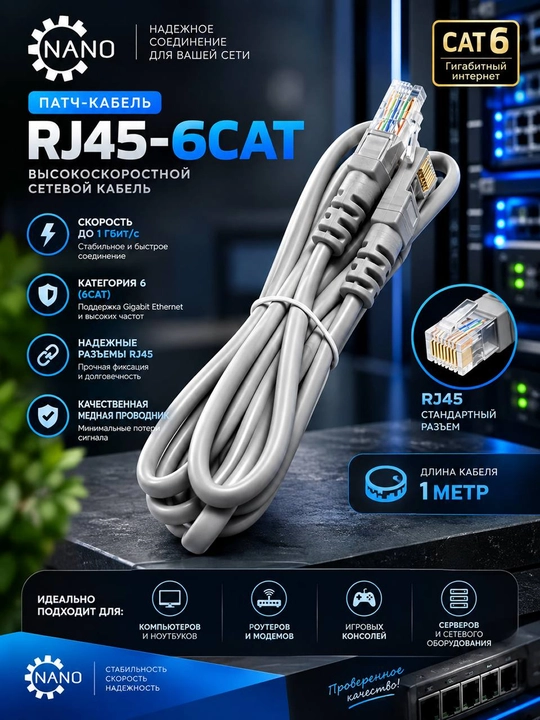 Сетевой кабель RJ45 Ethernet - 