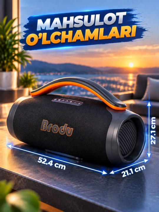 Simsiz karaoke karnay BTS-2532 200Vt, 8"+2x3"+2x2", Bluetooth, RGB, 5400mAh