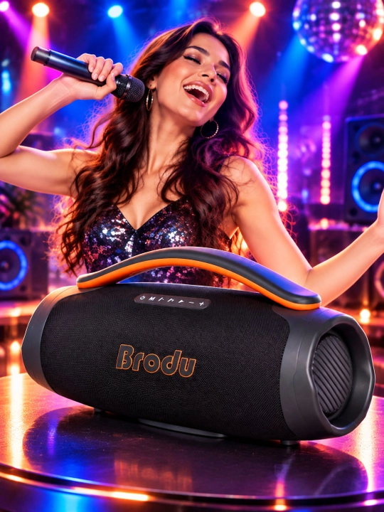 Simsiz karaoke karnay BTS-2532 200Vt, 8"+2x3"+2x2", Bluetooth, RGB, 5400mAh