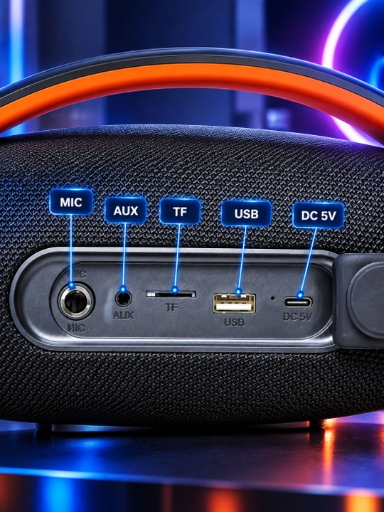 Simsiz karaoke karnay BTS-2532 200Vt, 8"+2x3"+2x2", Bluetooth, RGB, 5400mAh
