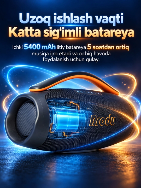 Simsiz karaoke karnay BTS-2532 200Vt, 8"+2x3"+2x2", Bluetooth, RGB, 5400mAh