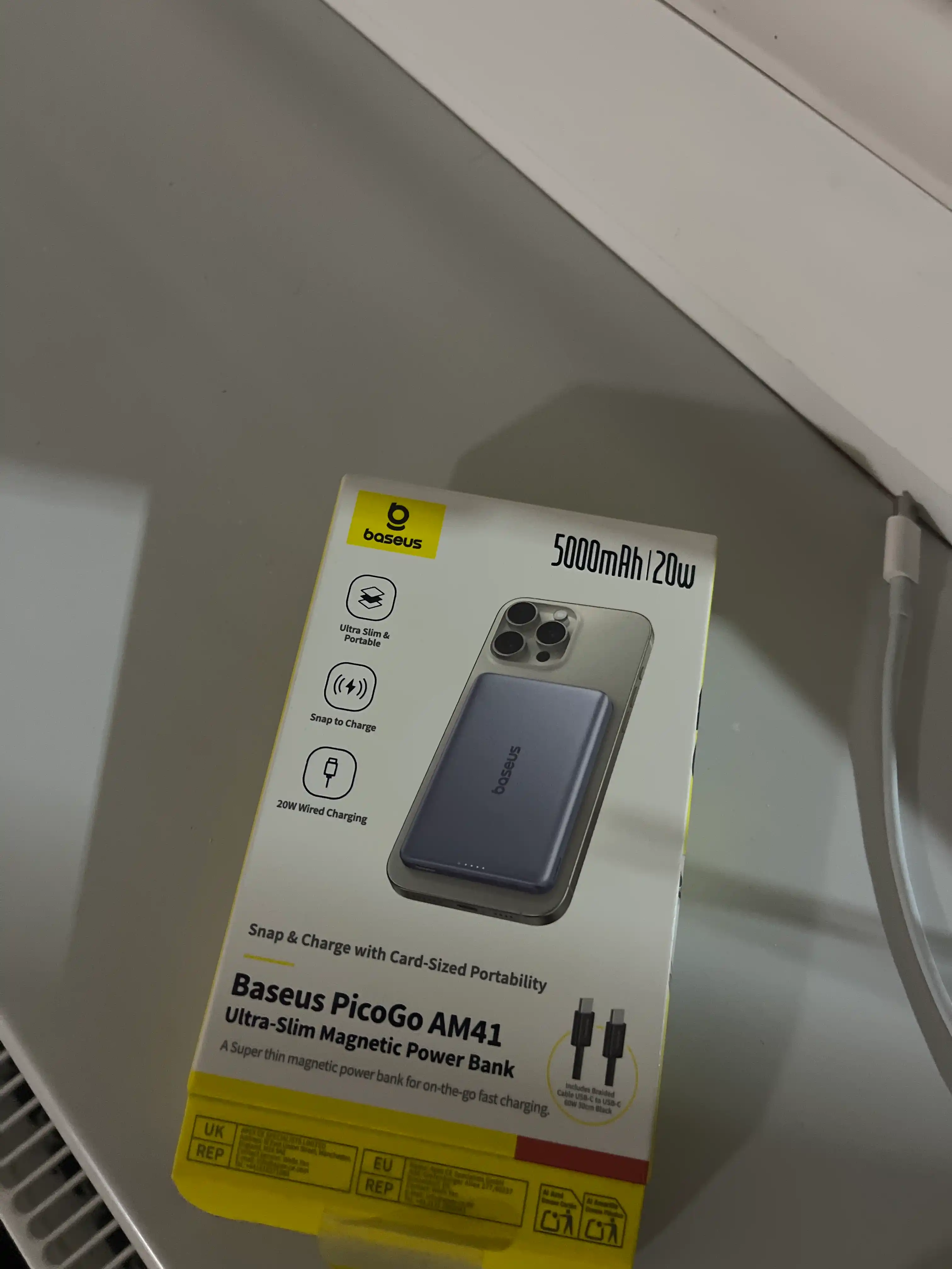 Simsiz Power bank Baseus PicoGo 5000 mA/soat MagSafe, 20W USB-C