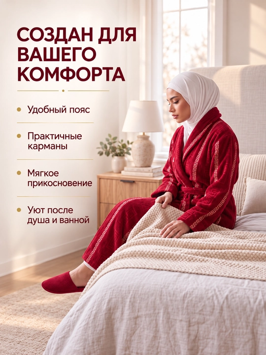 Ayollar uchun velyur mahromiy cho'milish xalati, belboğli va cho'ntakli uy xalati