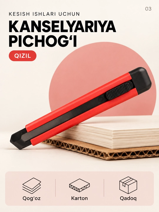 Kantselyariya pichog'i qog'oz va karton uchun, 1+1 aksiyada